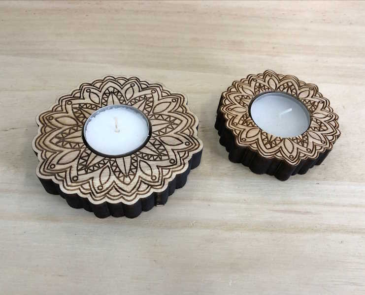 Porta velas Mándala Flor